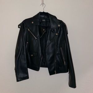 Zara Black Leather Coat